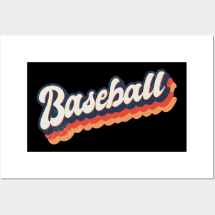 vintage baseball awesome retro Posters and Art